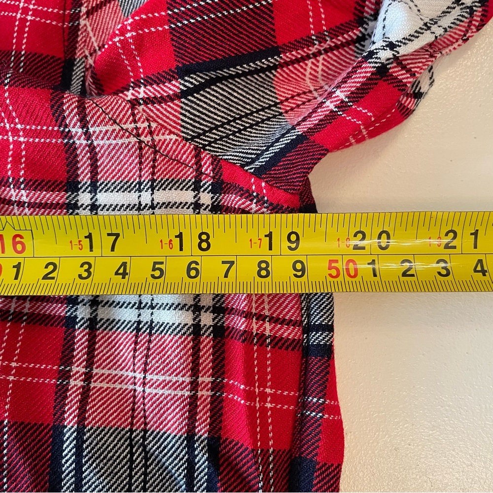 Only Line Red Plaid Women’s Shirt 10 Long Sleeve Button Down - Picture 10 of 12